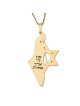 Luxury Thickness No Other Land Map of Israel Necklace with Star of Dav