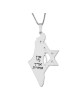 Luxury Thickness No Other Land Map of Israel Necklace with Star of Dav