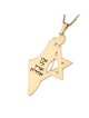 Luxury Thickness No Other Land Map of Israel Necklace with Star of Dav