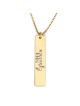 Collier Prénom Barre Verticale Plaqué Or