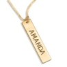 Gold Plated Vertical Bar Name Necklace