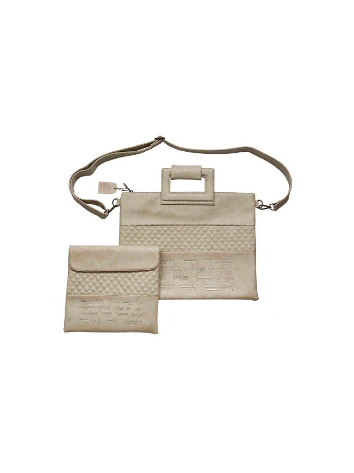 Gray Faux Leather Tallit Tefillin Bag Set... | Jewish Gift from Israel