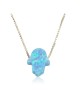 Opal Hamsa Pendant Necklace
