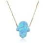 Opal Hamsa Pendant Necklace