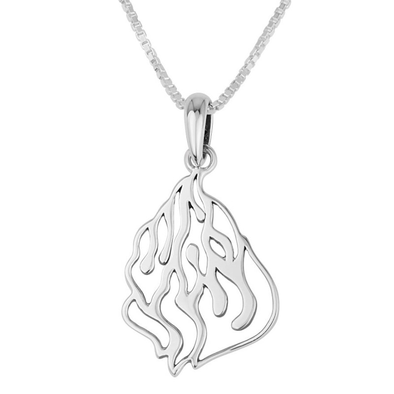 Collier avec pendentif en forme de flamme éternelle en argent sterling HaEsh Sheli