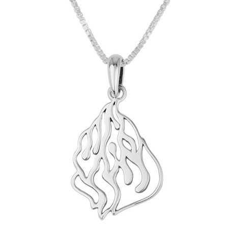 Collier avec pendentif en forme de flamme éternelle en argent sterling HaEsh Sheli