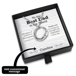 Best Dad in the World Gift Box With Sterling Silver 'Guard You' Mobius
