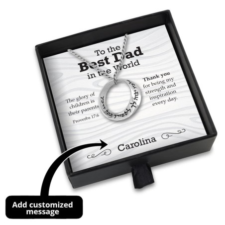 Best Dad in the World Gift Box With Sterling Silver 'Guard You' Mobius