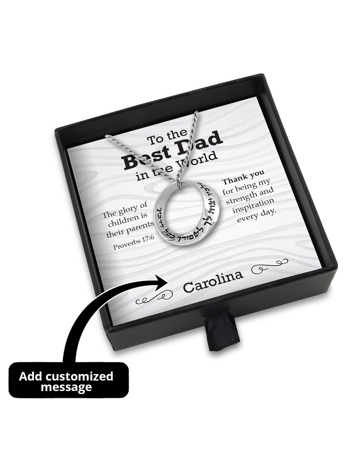Coffret cadeau Meilleur papa du monde avec Mobius « Guard You » en argent sterling
