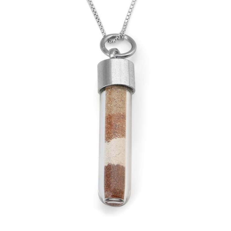 Layered Soil from the Land of Israel Glass Pendant