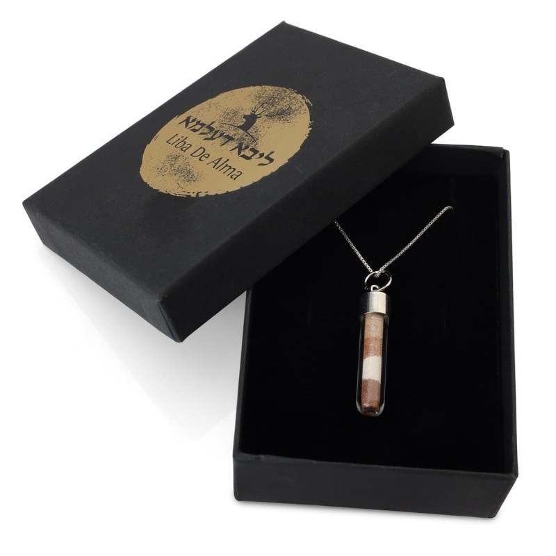 Layered Soil from the Land of Israel Glass Pendant