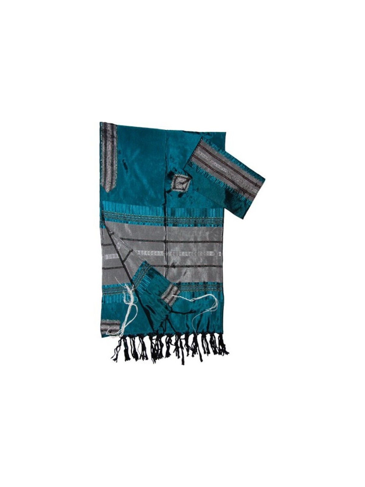 Gabrieli Handwoven Silk Teal Tallit Se... | Gabrieli Hand Woven Tallit