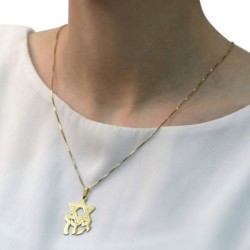 Hebrew Name Necklace with Star of David - Silver or Gold Plated