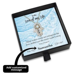 Love of My Life Gift Box With Sterling Silver Hamsa & Gold Star of Dav
