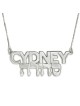Silver Name Necklace in English & Hebrew - (All Caps & Rounded Hebrew