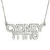 Silver Name Necklace in English & Hebrew - (All Caps & Rounded Hebrew