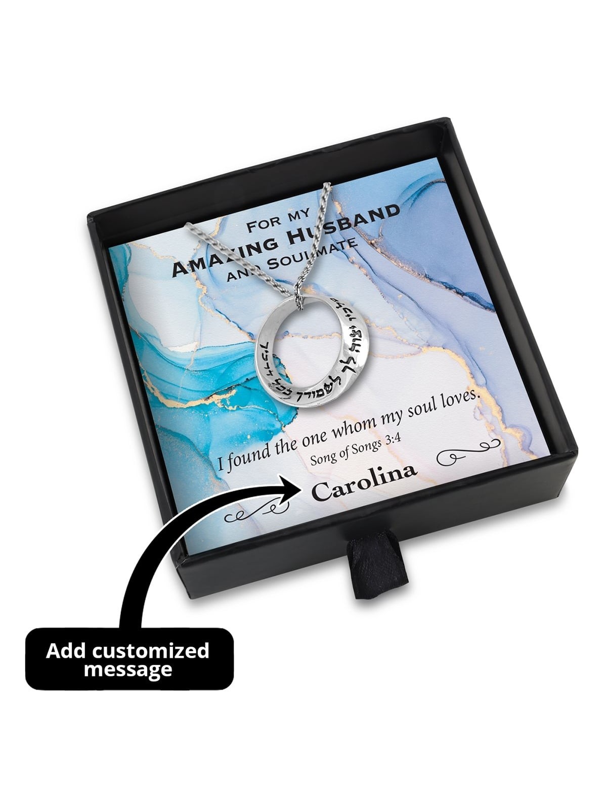 Incroyable coffret cadeau pour mari avec bande de Mobius « Guard You » en argent sterling