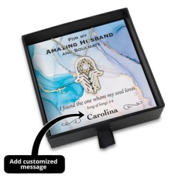 Amazing Husband Gift Box With Sterling Silver Hamsa & Gold Star of Dav