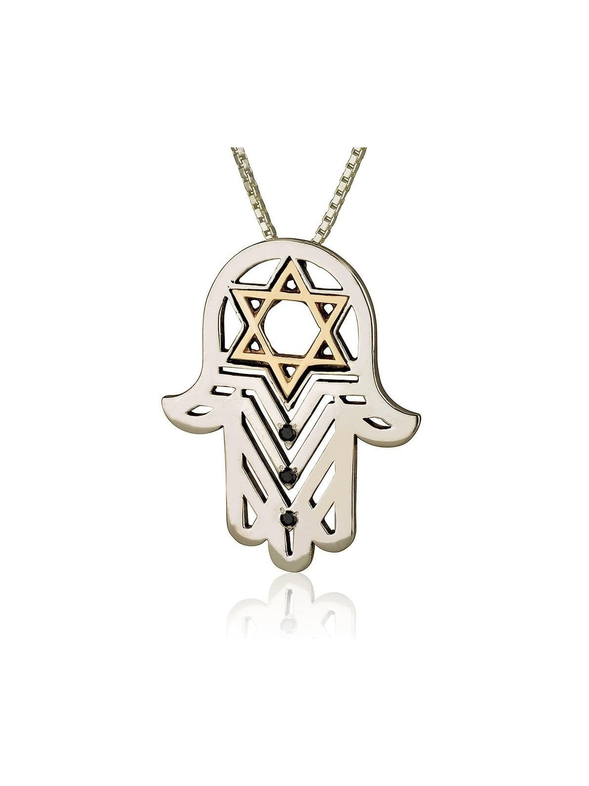 Incroyable coffret cadeau pour mari avec Hamsa en argent sterling et étoile de Dav en or