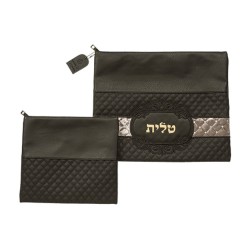 Black Faux Leather Tallit Tefillin Bag Set ... | Talit & Tefillin Bags