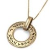 14K Gold Daughter's Blessing Vintage Disc Pendant