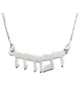 Silver Double Thickness Name Necklace in Hebrew - Arch