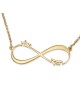 Gold Plated Double Thickness Hebrew / English Infinity Necklace with u