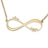 Gold Plated Double Thickness Hebrew / English Infinity Necklace with u