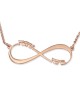 Gold Plated Double Thickness Hebrew / English Infinity Necklace with u