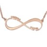 Gold Plated Double Thickness Hebrew / English Infinity Necklace with u