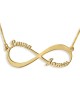 Gold Plated Double Thickness Hebrew / English Infinity Necklace with u