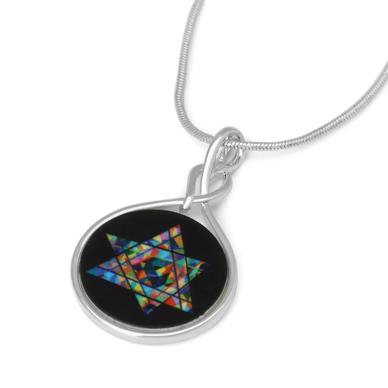Jordana Klein Grand collier étoile juive plaqué argent