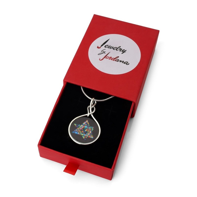 Jordana Klein Grand collier étoile juive plaqué argent