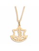 Israeli Defense Forces Necklace - Silver or Gold Plated - Hebrew / Eng