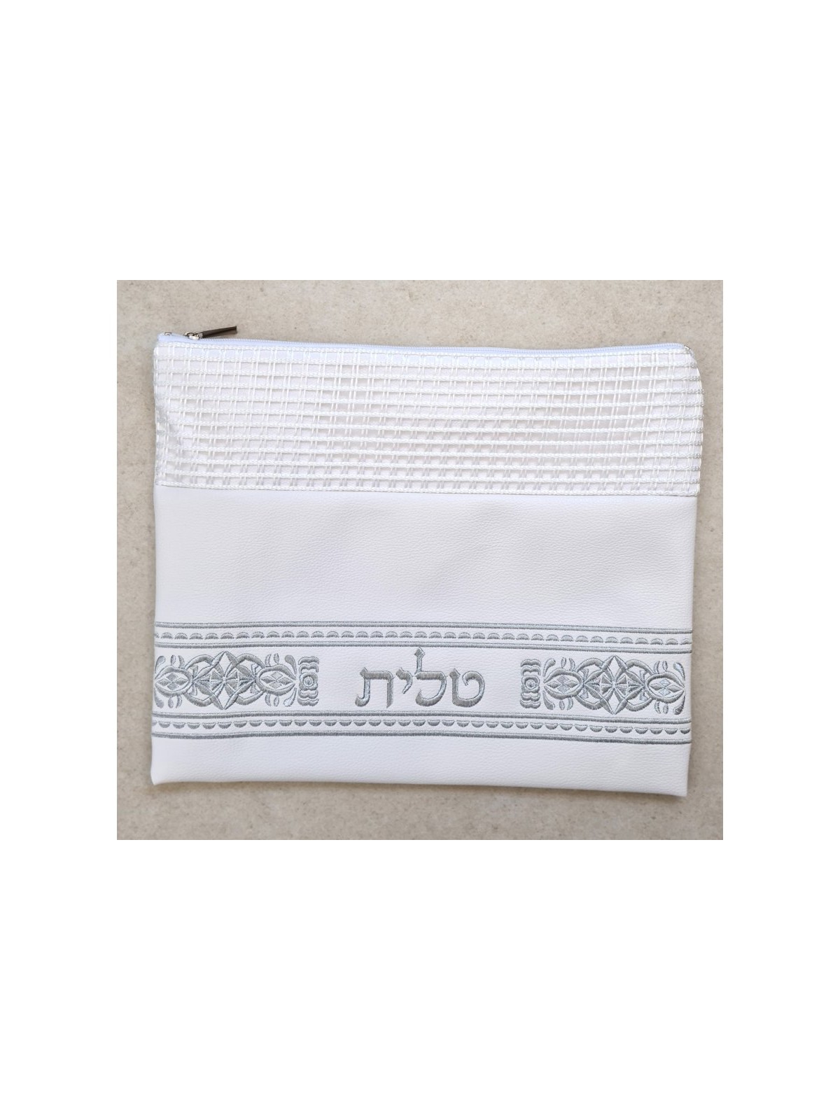 Tallit and Tefillin Bag Set Off White Faux ... | Talit & Tefillin Bags