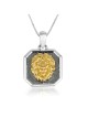 Gold Plated Lion of Judah atop Sterling Silver Necklace Pendant