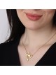 Gold Plated Music Notes Heart English / Hebrew Name Necklace (Up To 2
