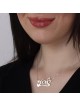 Collier prénom hébreu personnalisable en argent sterling avec motif cœur (A