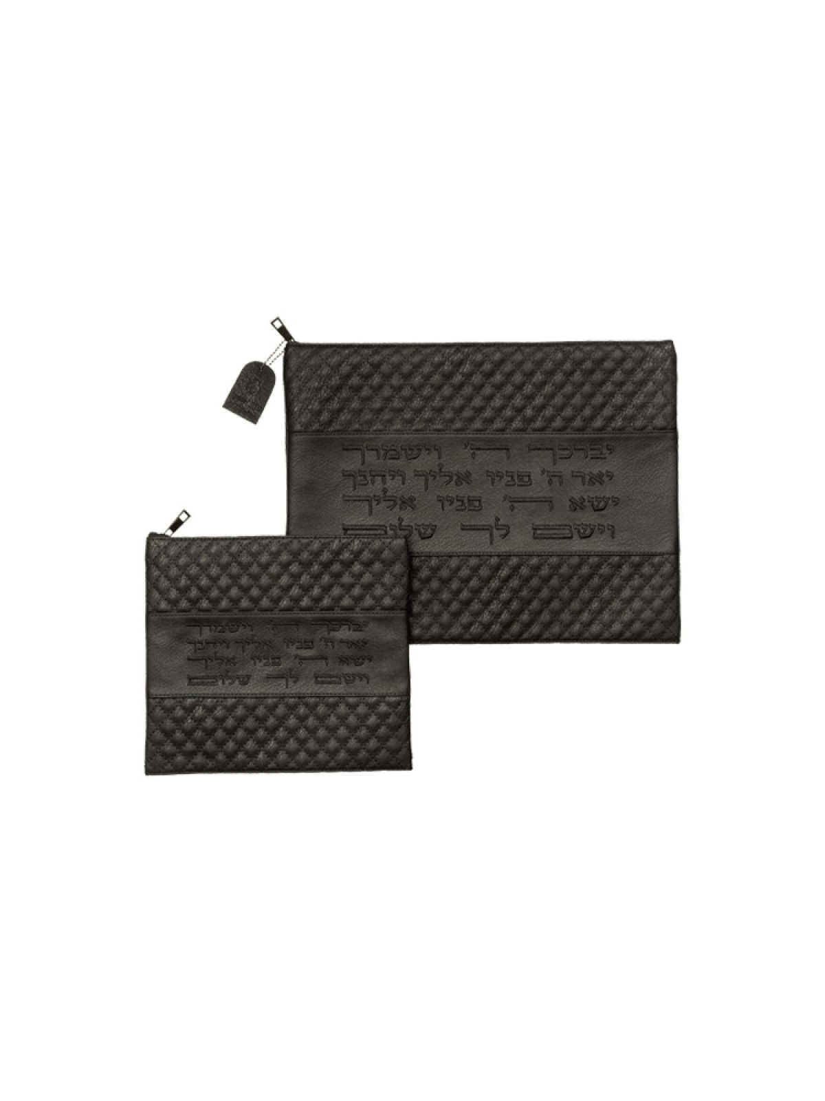 Black Faux Leather Tallit Tefillin Bag Diam... | Talit & Tefillin Bags