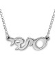 Collier de nom hébreu personnalisable en argent sterling (Scri moderne classique