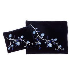 Ronit Gur Navy Velvet Tallit Bag Set Embroi... | Talit & Tefillin Bags