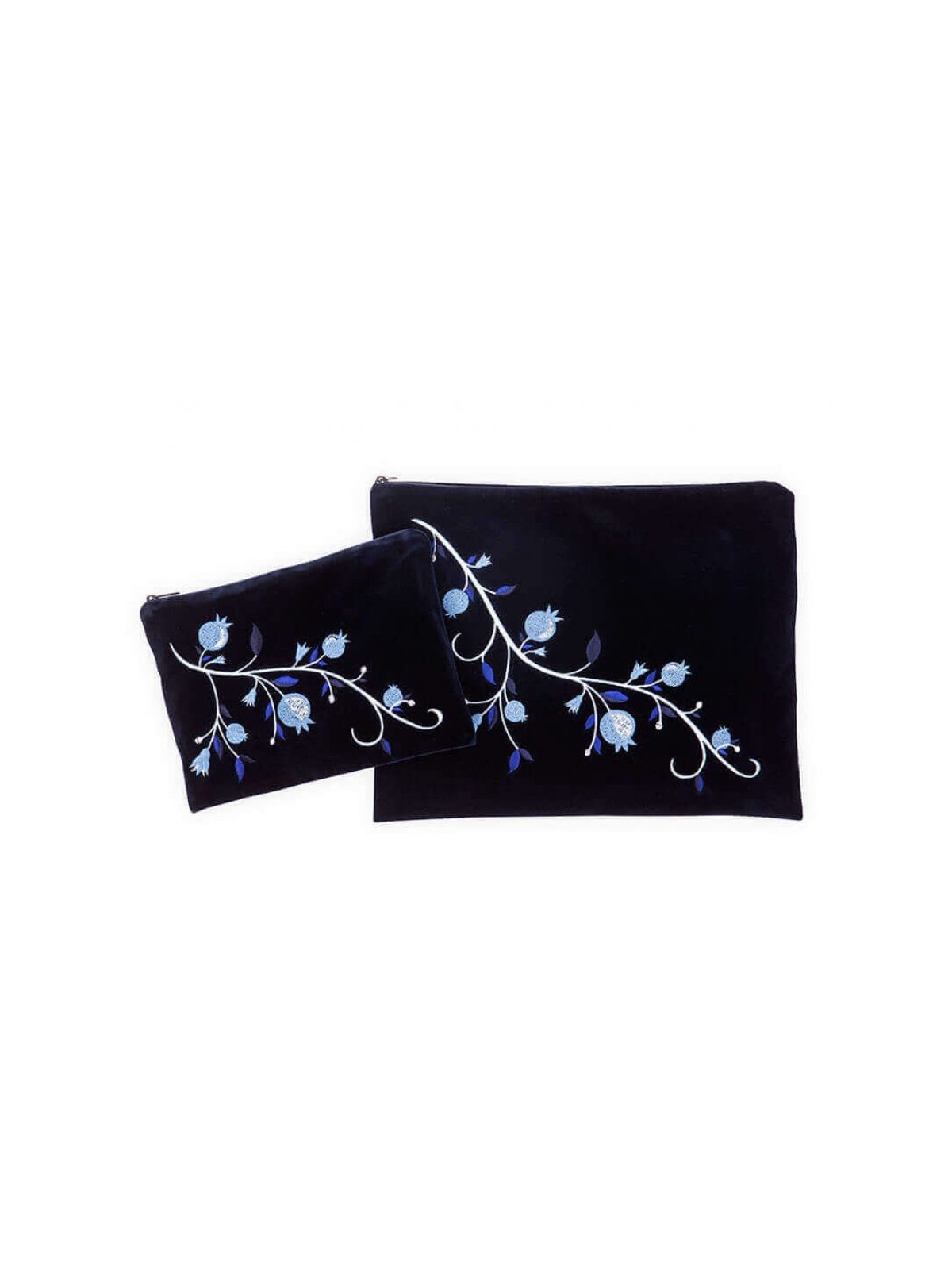 Ronit Gur Navy Velvet Tallit Bag Set Embroi... | Talit & Tefillin Bags