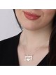 Silver Name Necklace in Hebrew with Heart (Center)