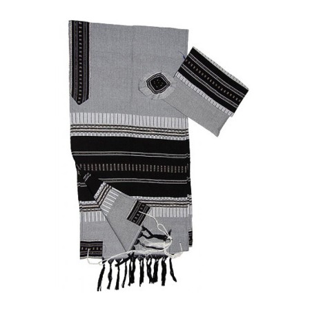 Gabrieli Handwoven Cotton Gray Tallit ... | Gabrieli Hand Woven Tallit