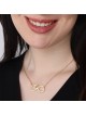 Collier Prénom Infini Anglais / Hébreu Plaqué Or avec Coeur et Bir