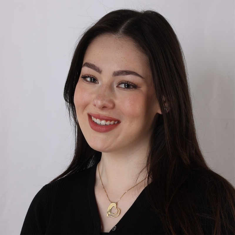 Gold Plated Up to Two Kids' Names Mom Double Heart Necklace with Birth