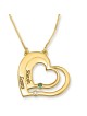 Gold Plated Up to Two Kids' Names Mom Double Heart Necklace with Birth