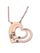 Collier Plaqué Or Jusqu'à Deux Prénoms Enfants Maman Double Coeur avec Naissance