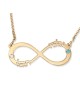 Gold-Plated Double Thickness Customizable Infinity Necklace - Two Name