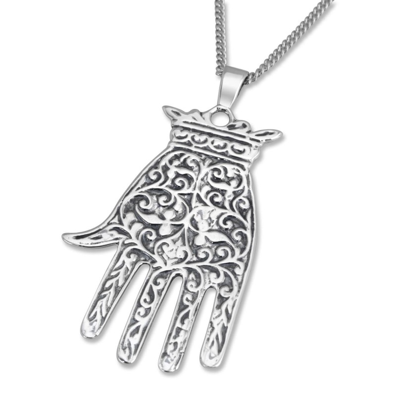Collier Hamsa en argent. Réplique. Afrique du Nord 19e siècle